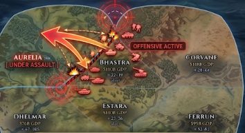 War arrows over the first painted map