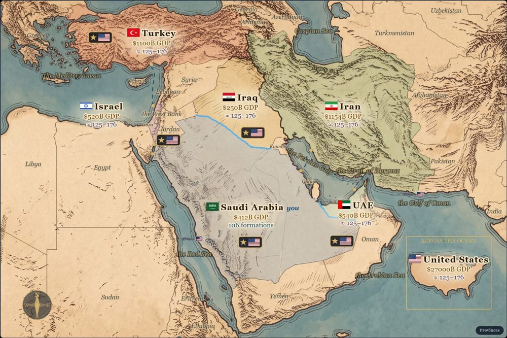 The painted map of the Gulf